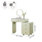 Cream Style Vanity Desk With Expandable Drawer Cabinet - Modern Minimalist MDF Particle Board Bedroom Makeup Vanity With 4 Drawers Lumendat