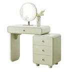 Cream Style Vanity Desk With Expandable Drawer Cabinet - Modern Minimalist MDF Particle Board Bedroom Makeup Vanity With 4 Drawers Lumendat
