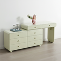 Expandable Modern Vanity Desk With 8 Drawers - MDF & Solid Particle Board Minimalist Makeup Vanity With Storage For Bedroom Lumendat
