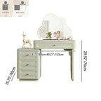 Expandable Modern Vanity Desk With 3-Drawer Cabinet - MDF & Solid Particle Board Minimalist Makeup Vanity With Storage For Bedroom Lumendat