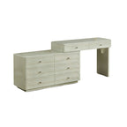 Space-Saving Expandable Dressing Table With Storage - Modern Minimalist MDF & Solid Particle Board Makeup Vanity With 8 Drawers For Bedroom Lumendat