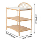 Lumendat Contemporary Nordic Rectangular Genuine Rattan Weaving Kids Display Rack 3-Tier For Living Room Lumendat