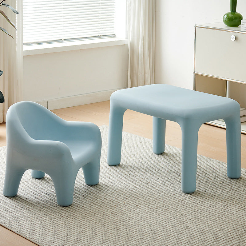 Lumendat Modern Minimalist Rectangular PE Kids Desk & Chair Set For Bedroom & Living Room Lumendat