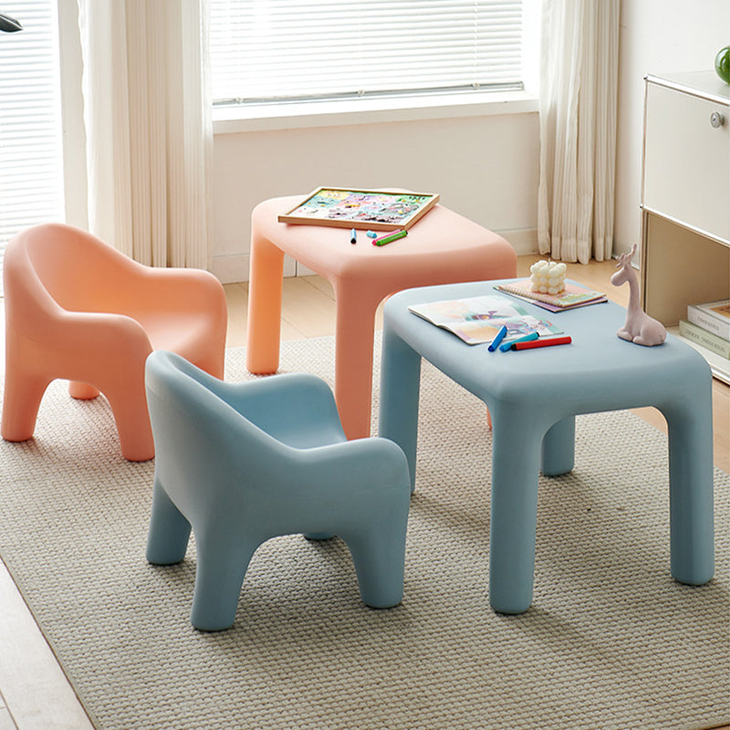 Lumendat Modern Minimalist Rectangular PE Kids Desk & Chair Set For Bedroom & Living Room Lumendat