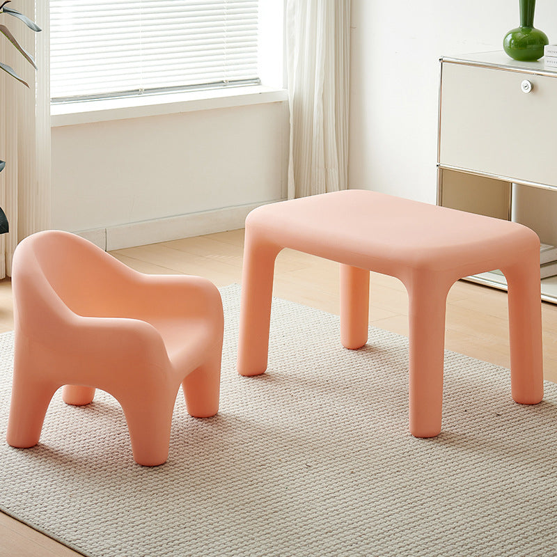Lumendat Modern Minimalist Rectangular PE Kids Desk & Chair Set For Bedroom & Living Room Lumendat