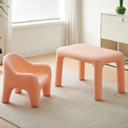 Lumendat Modern Minimalist Rectangular PE Kids Desk & Chair Set For Bedroom & Living Room Lumendat