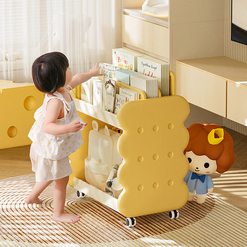 Lumendat Contemporary Creative Cheese Design Plastic Movable Kids Adjustable Divider Bookshelf 2-Tier For Bedroom Lumendat