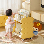 Lumendat Contemporary Creative Cheese Design Plastic Movable Kids Adjustable Divider Bookshelf 2-Tier For Bedroom Lumendat