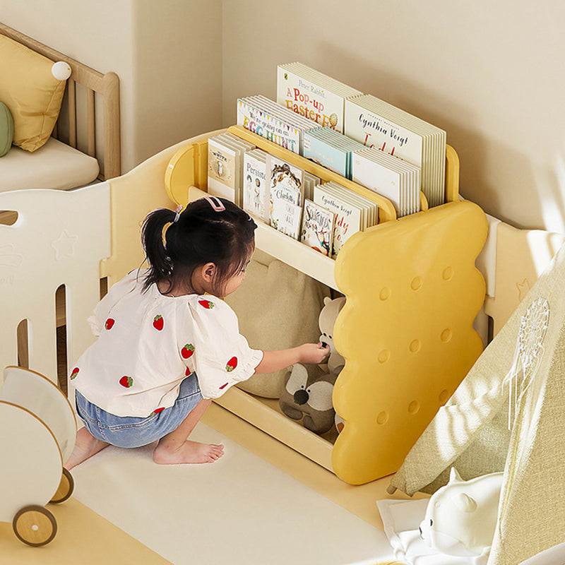 Lumendat Contemporary Creative Cheese Design Plastic Movable Kids Adjustable Divider Bookshelf 2-Tier For Bedroom Lumendat