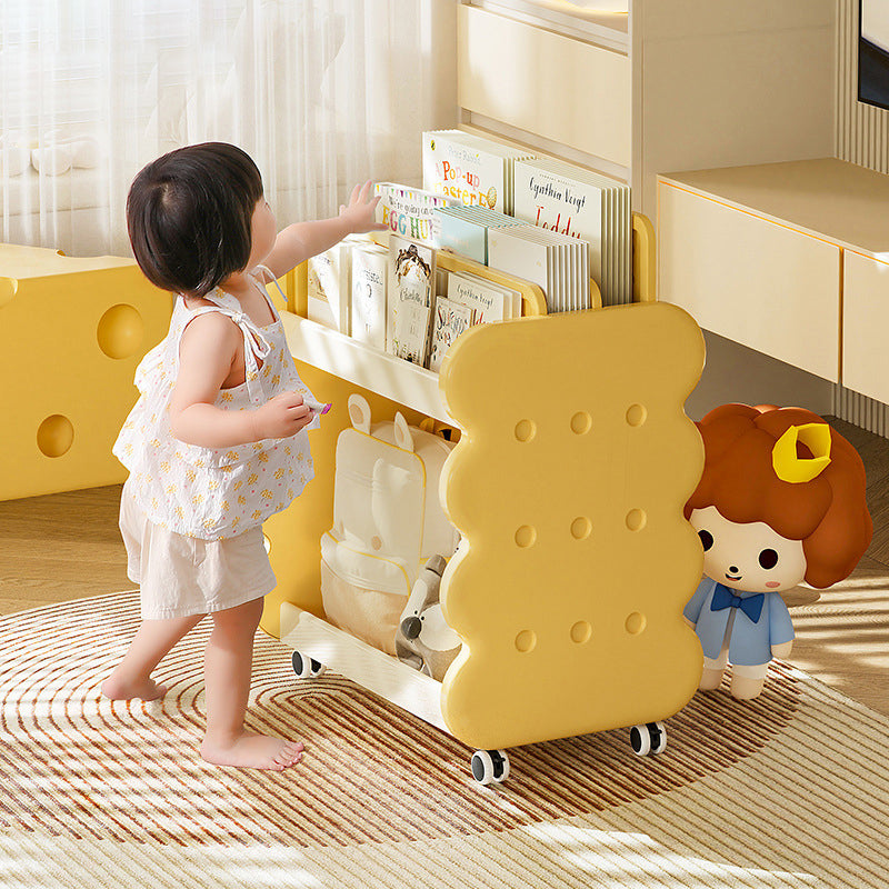 Lumendat Contemporary Creative Cheese Design Plastic Movable Kids Adjustable Divider Bookshelf 2-Tier For Bedroom Lumendat