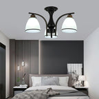 Contemporary Nordic Iron Glass Mushroom 3/5/6/8/10-light Semi-flush Mount Ceiling Light for Living Room