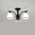 Contemporary Nordic Iron Glass Mushroom 3/5/6/8/10-light Semi-flush Mount Ceiling Light for Living Room