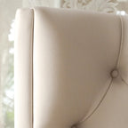 Eco-Friendly Microfiber Leather Tufted Beige Bed Frame - French Style Sustainable Customizable And Stylish For Your Bedroom Lumendat