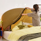 Removable Covers Beech Wood Bed Frame - Retro Customizable & Eco-Friendly Bed Lumendat