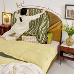 Removable Covers Beech Wood Bed Frame - Retro Customizable & Eco-Friendly Bed Lumendat