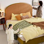 Removable Covers Beech Wood Bed Frame - Retro Customizable & Eco-Friendly Bed Lumendat