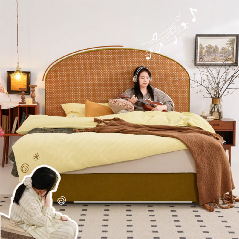 Removable Covers Beech Wood Bed Frame - Retro Customizable & Eco-Friendly Bed Lumendat