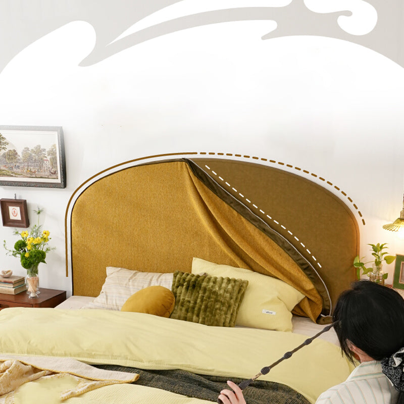 Removable Covers Beech Wood Bed Frame - Retro Customizable & Eco-Friendly Bed Lumendat