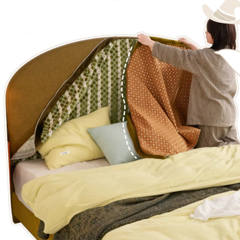 Removable Covers Beech Wood Bed Frame - Retro Customizable & Eco-Friendly Bed Lumendat