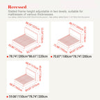 Wavy Paint-Free Solid Wood Bed Frame - Beige Linen French Design For Your Bedroom Lumendat
