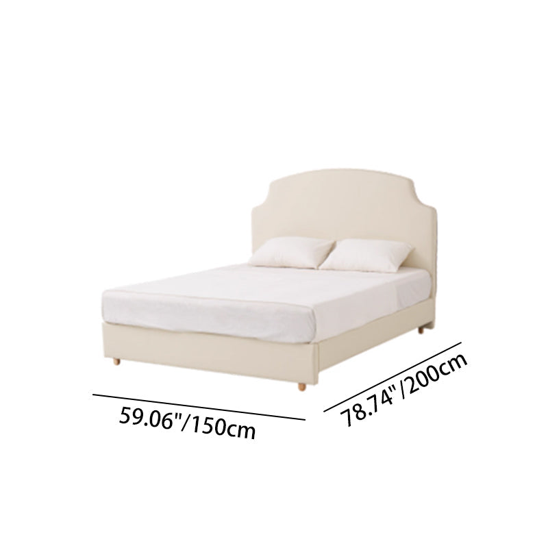 Sustainable Microfiber Leather Curved Canopy Bed Frame - French Design Detachable Fabric Cover Customizable And Elegant For Your Bedroom Lumendat