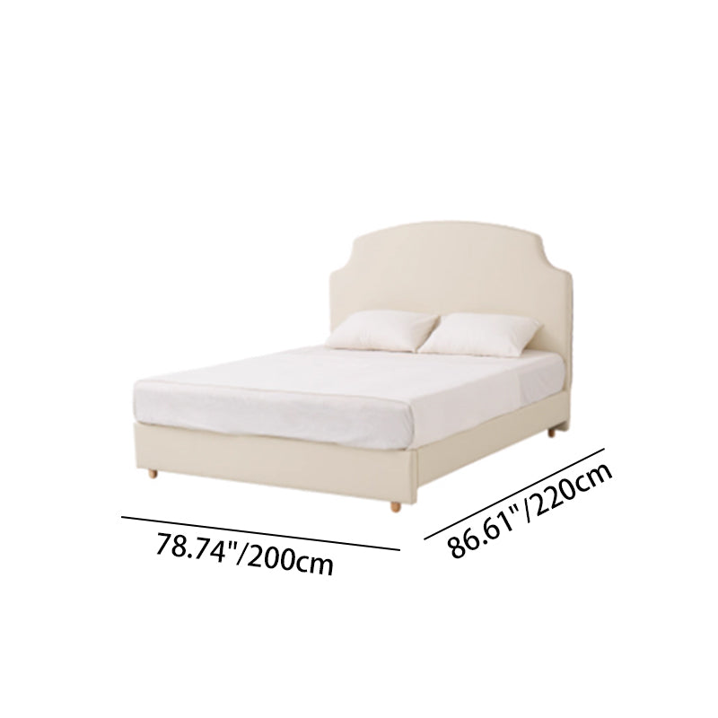 Sustainable Microfiber Leather Curved Canopy Bed Frame - French Design Detachable Fabric Cover Customizable And Elegant For Your Bedroom Lumendat