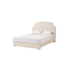 Sustainable Microfiber Leather Curved Canopy Bed Frame - French Design Detachable Fabric Cover Customizable And Elegant For Your Bedroom Lumendat