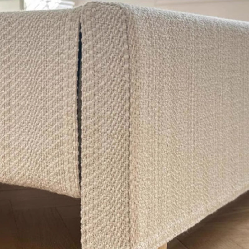 Modern Cream Soft Upholstered Headboard Fabric Bed Frame - Minimalist Elegant Clean Edges Bed For Your Bedroom Lumendat