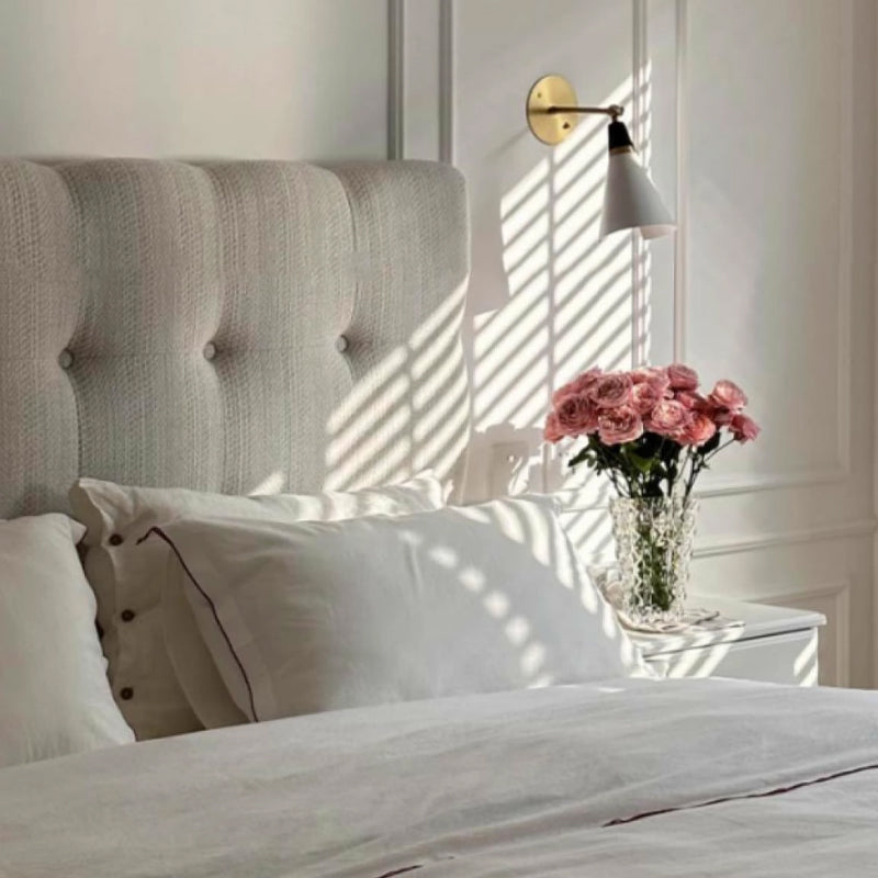 Modern Cream Soft Upholstered Headboard Fabric Bed Frame - Minimalist Elegant Clean Edges Bed For Your Bedroom Lumendat
