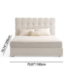 Modern Cream Soft Upholstered Headboard Fabric Bed Frame - Minimalist Elegant Clean Edges Bed For Your Bedroom Lumendat