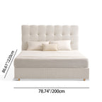 Modern Cream Soft Upholstered Headboard Fabric Bed Frame - Minimalist Elegant Clean Edges Bed For Your Bedroom Lumendat