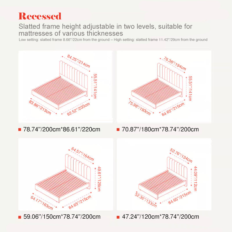 Modern Cream Soft Upholstered Headboard Fabric Bed Frame - Minimalist Elegant Clean Edges Bed For Your Bedroom Lumendat