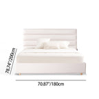 Elegant Pearl Microfiber Leather Upholstered Headboard Bed Frame - Luxury Refined Smooth Edges Bed For Your Bedroom Lumendat