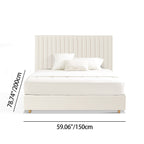 White Vertical Channel Tufted Headboard Bed Frame - French-Style Soft Upholstery & Clean Edge Bed For Your Bedroom Lumendat