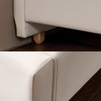 White Vertical Channel Tufted Headboard Bed Frame - French-Style Soft Upholstery & Clean Edge Bed For Your Bedroom Lumendat