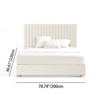 White Vertical Channel Tufted Headboard Bed Frame - French-Style Soft Upholstery & Clean Edge Bed For Your Bedroom Lumendat