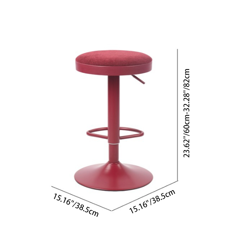 Modern Minimalist Carbon Steel Cotton-Linen Cylindrical Bar Stool Backless For Dining Room & Kitchen DFM-F
