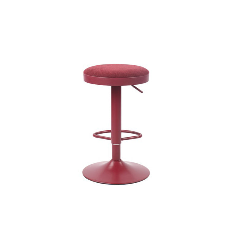 Modern Minimalist Carbon Steel Cotton-Linen Cylindrical Bar Stool Backless For Dining Room & Kitchen DFM-F