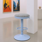 Modern Minimalist Carbon Steel Cotton-Linen Cylindrical Bar Stool Backless For Dining Room & Kitchen DFM-F