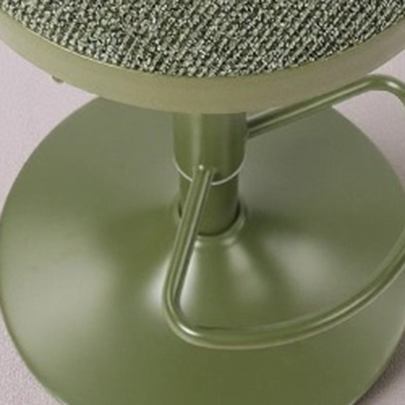Modern Minimalist Carbon Steel Cotton-Linen Cylindrical Bar Stool Backless For Dining Room & Kitchen DFM-F