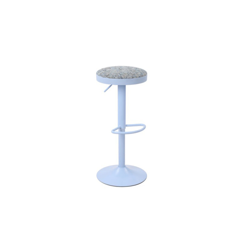 Modern Minimalist Carbon Steel Cotton-Linen Cylindrical Bar Stool Backless For Dining Room & Kitchen DFM-F