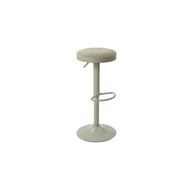 Modern Minimalist Carbon Steel Cotton-Linen Cylindrical Bar Stool Backless For Dining Room & Kitchen DFM-F