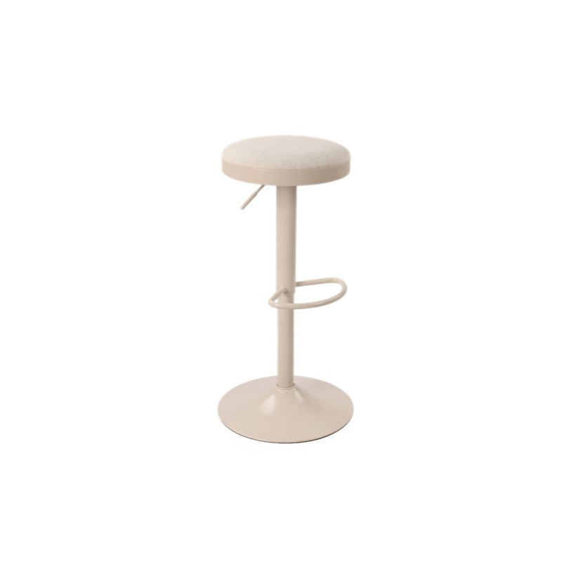 Modern Minimalist Carbon Steel Cotton-Linen Cylindrical Bar Stool Backless For Dining Room & Kitchen DFM-F