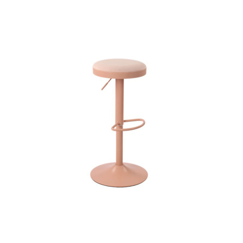 Modern Minimalist Carbon Steel Cotton-Linen Cylindrical Bar Stool Backless For Dining Room & Kitchen DFM-F