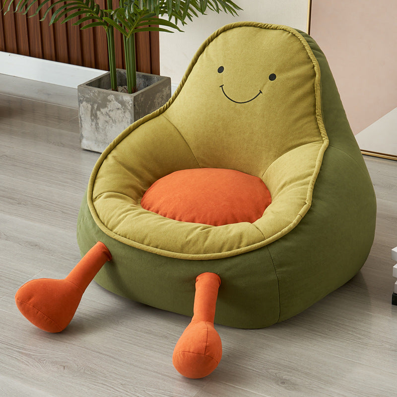 Lumendat Contemporary Creative Avocado-Shaped EPS Particles Fabric Kids Accent Chair Backrest Armrest For Living Room Lumendat