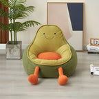 Lumendat Contemporary Creative Avocado-Shaped EPS Particles Fabric Kids Accent Chair Backrest Armrest For Living Room Lumendat