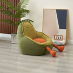 Lumendat Contemporary Creative Avocado-Shaped EPS Particles Fabric Kids Accent Chair Backrest Armrest For Living Room Lumendat