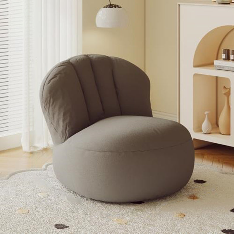 Lumendat Contemporary Nordic Curved Lambswool Cotton-Linen EPS Particles Accent Chair Backrest Armless For Living Room Lumendat