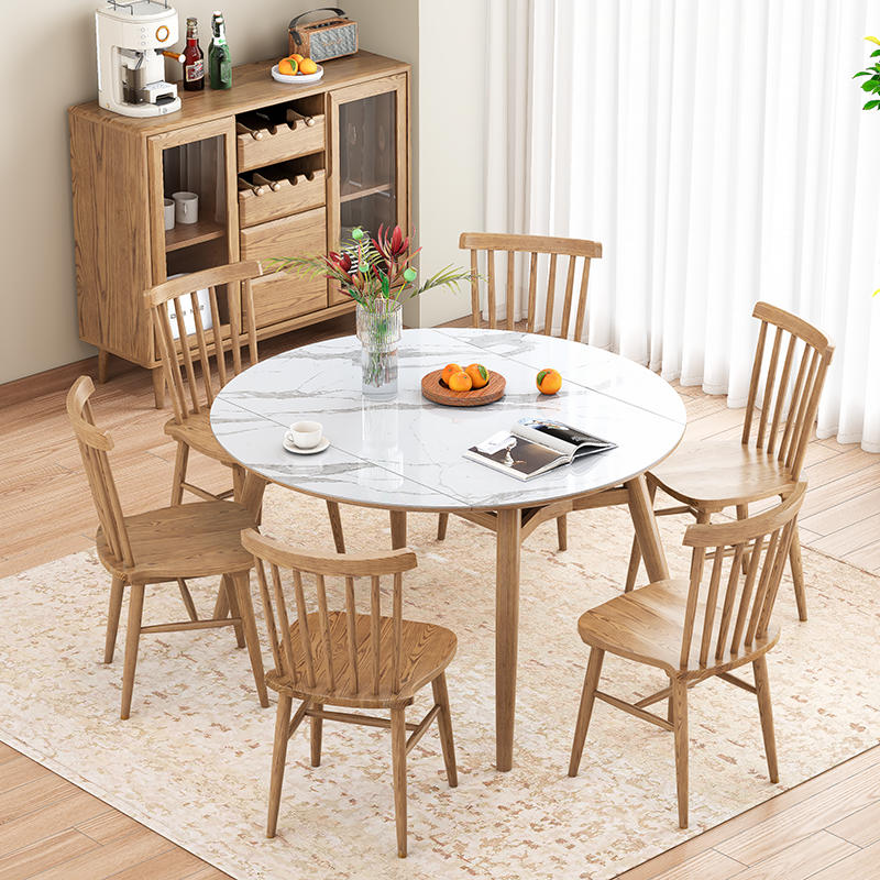 Contemporary Nordic North American Ash Wood Dining Chair - Rectangular Back Chairs For Dining Room & Kitchen Lumendat
