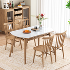 Contemporary Nordic North American Ash Wood Dining Chair - Rectangular Back Chairs For Dining Room & Kitchen Lumendat